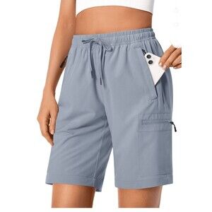 Womens Hiking Cargo Shorts Quick Dry Athletic Shorts Size M